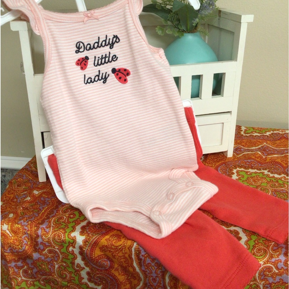 Carter’s NWOT 2 PC “DADDY’S LITTLE LADY 🐞” Outfit Size 3 M